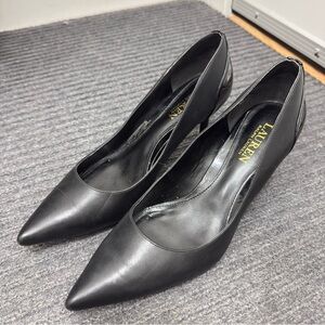 Lauren Ralph Lauren women’s Black leather heel pump Shoes